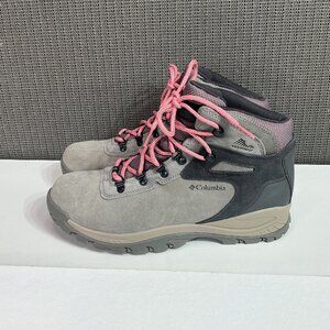 Columbia Womens Newton Ridge Plus Waterproof Hiking Boots Size 11 Grey & Pink